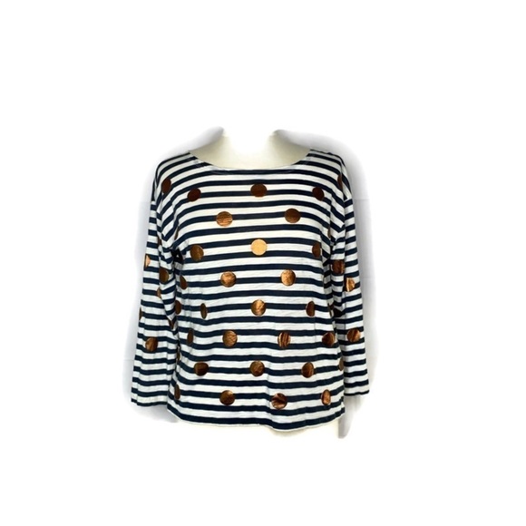 J. Crew Tops - J.Crew Blouse Cotton Size Medium Brown Blue EUC